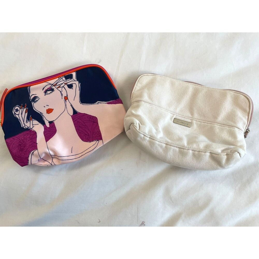 2 Womens Cosmetics Bags 9" x 6"